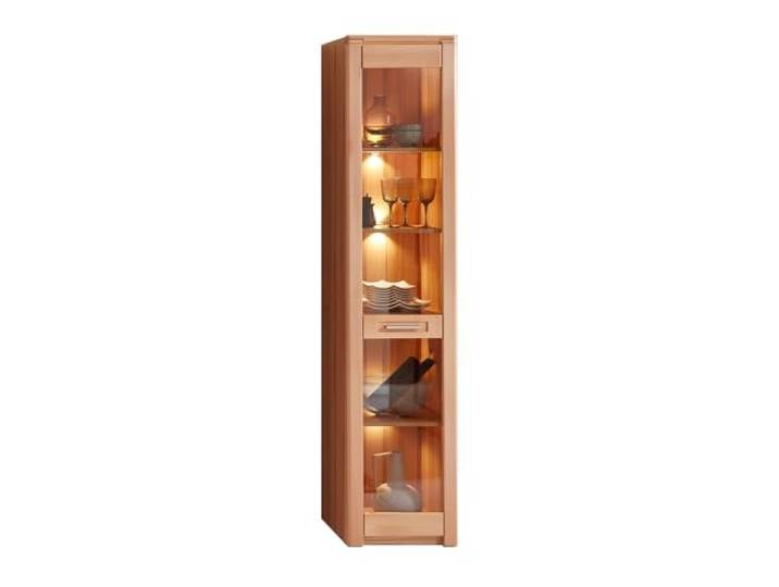 Lomadox Wohnzimmer Esszimmer Vitrine Glasvitrine Standvitrine Vitrinenschrank inkl. Beleuchtung Front Kernbuche massiv