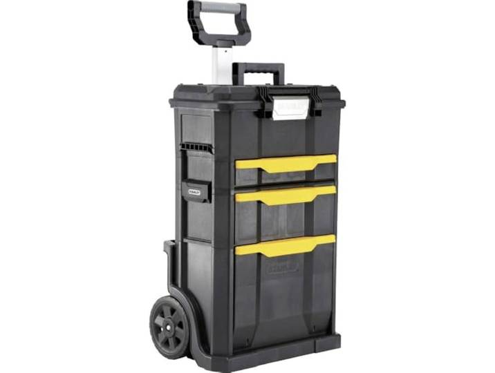 STANLEY Stst1-70344 Servante modulo 2 en 1 - 77\,8 x 48\,8 x 34\,7 cm - Boite À Outils Détachable - Structure Polypropylène - Poignée Télescopique - Clips Latéraux - Sans Outils