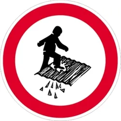 Aufkleber Betreten verboten, Durchsturzgefahr, Folie, Ø 100 mm