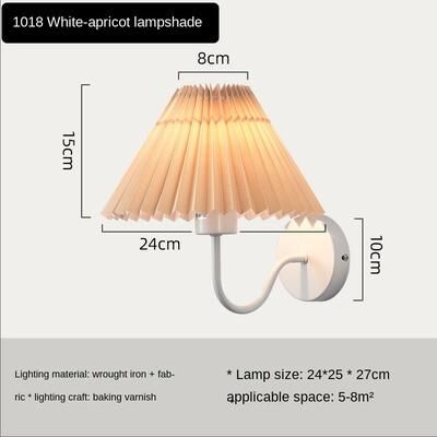 Friendly Fresh Finds Nordic Pleated Wall Lamp Modern Wall Sconce For Bedroom, Living Room & Bedside white apricot Lampsh