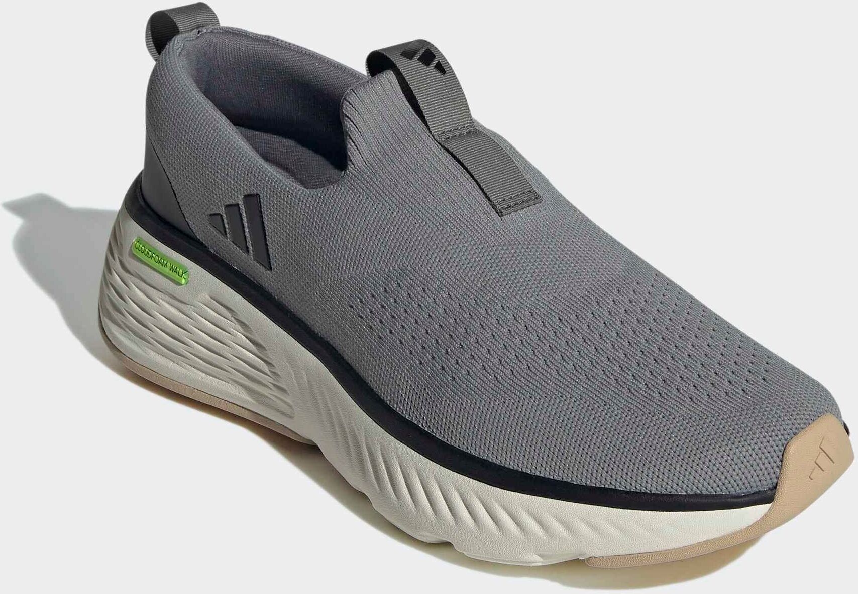 Slip-On Sneaker ADIDAS SPORTSWEAR "CLOUDFOAM GO LOUNGER", Herren, Gr. 40, grau (grau three, core schwarz, sanftes weiß), Synthetik, Textil, Schuhe Slip-On Sneaker grau three, core schwarz, sanftes weiß 40