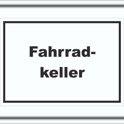HB-Druck Fahrradkeller Schild mit Text Rad Bike waagerecht A2 (420x594mm)