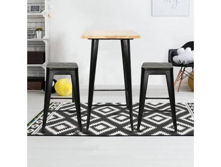 Table Haute de Bar - Bois Pin Industriel - Carré 60x60cm - Mange-Debout