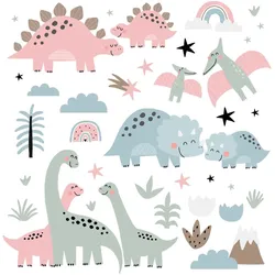WANDAUFKLEBER 100x148cm - Dino-Familie