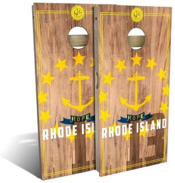 Skip's Garage Rhode Island State Flag 2 Outdoor Cornhole Board Set