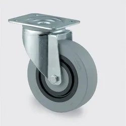 Armaturenrad TENTE mit einer verminderten Geräuschintensität, aus Gummi, 125 mm, drehbar