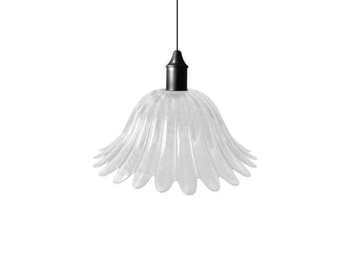 Suspension métal cable tulipe transparent D27,5cm