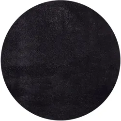 Teppich MERINOS "Loft 37", schwarz, H:16mm Ø:160cm, Polyester, Teppiche, Teppich, Kunstfellteppich besonders weich und kuschelig, Fell Haptik