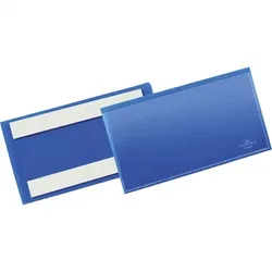 DURABLE Etikettentasche, selbstklebend, blau/transparent, 100x38mm, 50/VE