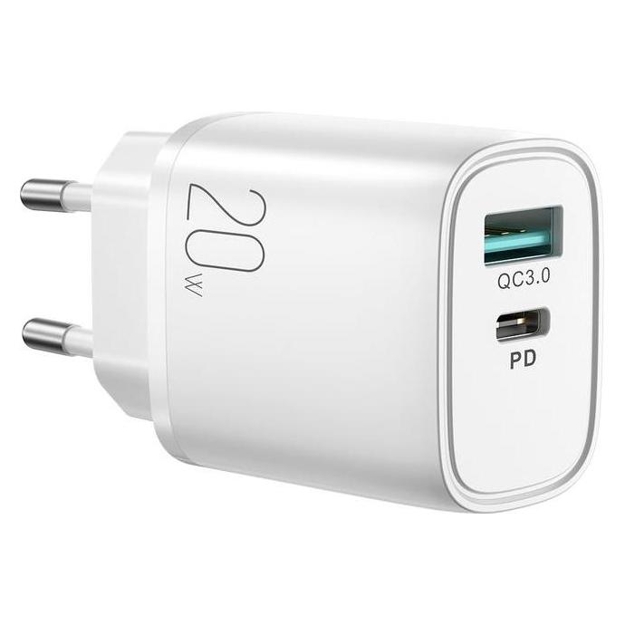 SIGN Fast Charger USB & USB-C, PD & Q.C3.0, 3.5A, 20W - White (20 W) (SN-LG302)