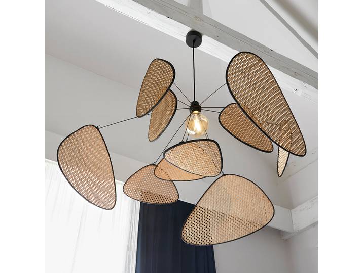 Suspension XL, 60 cm, naturel, rotin - MARKET SET Screen XL - Salon / séjour - Design - Bois - À ampoule unique