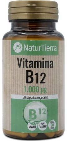 NaturTierra Vitamina B12 1000mcg Sin Gluten 30caps