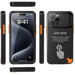 OEM Case universal for sports Waterproof case SHELLBOX AIRBOX 6.7 universal black (Apple iPhone 16 Pro Max), Smartphone Hülle, Schwarz
