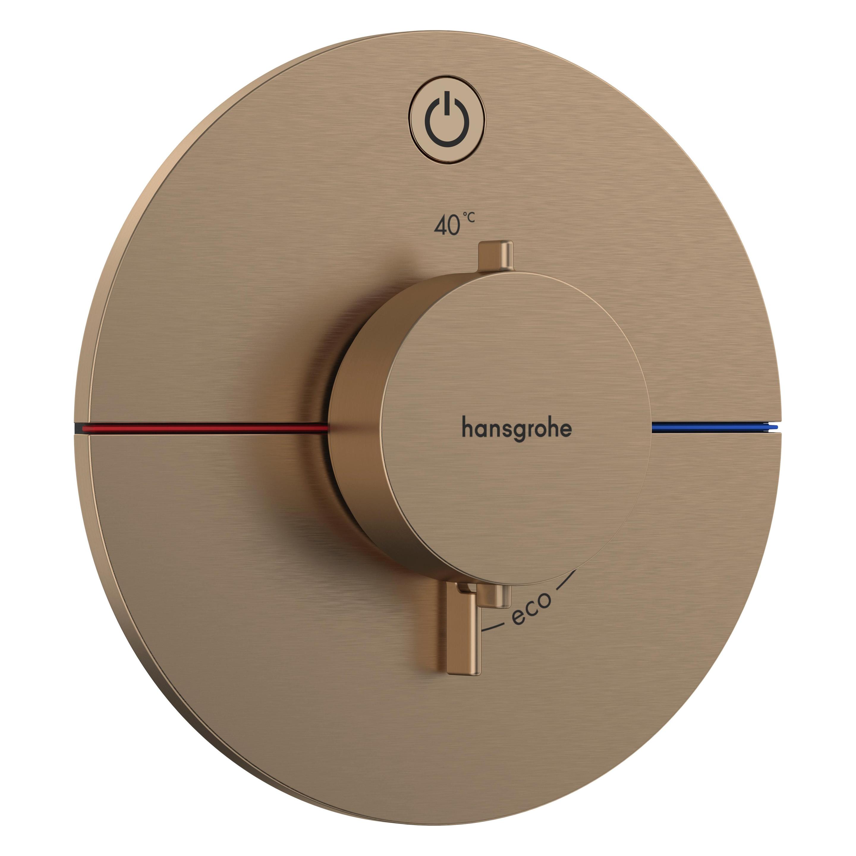 hansgrohe ShowerSelect Comfort S Thermostat, Unterputz, 1 Verbraucher, runde Rosette, mit Taste, 155 (15553140)