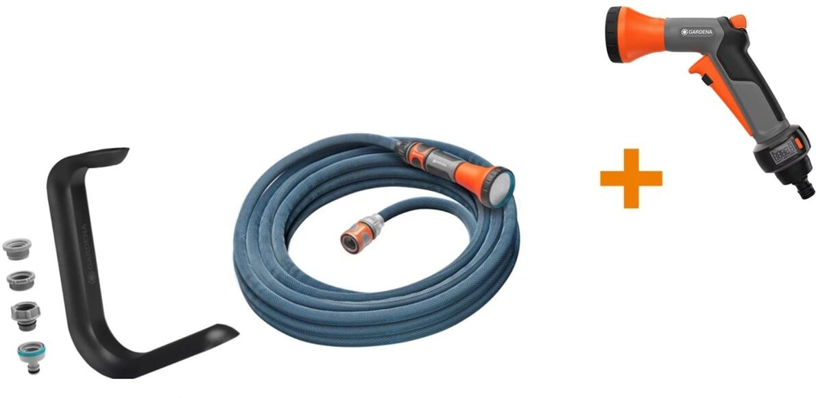 Gardena Textilschlauch Liano Xtreme mit TapFix 13 mm (1/2) 10 m inkl. Bewässerungsbrause AquaCount