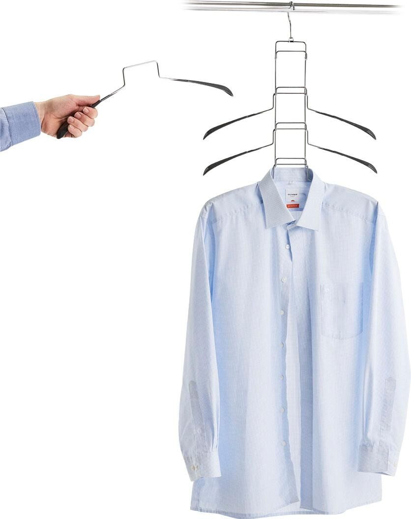Kleiderbügel ZELLER PRESENT, grau, Metall, Kleiderbügel, Kleiderbügel, Metall/Kunststoff grau Einheitsgröße