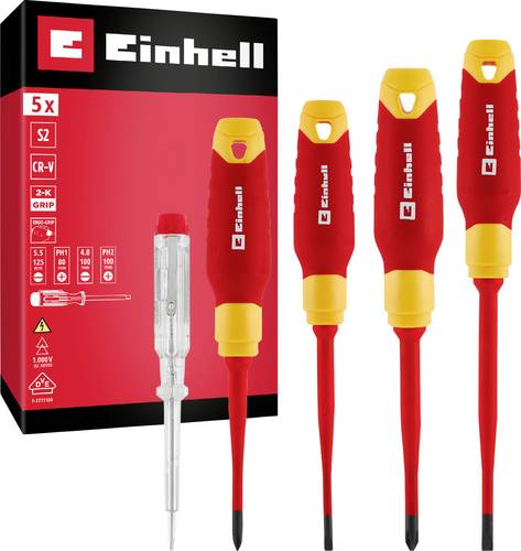 Einhell VDE Schraubendreher-Set Größe (Schraubendreher) SL 4.0, SL 5.5, PH 1, PH 2
