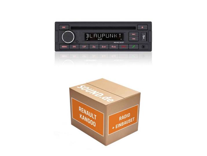 JUST SOUND best choice for caraudio Autoradio Blaupunkt Milano 200BT Renault Kangoo Typ W Autoradio (RDS, AM/FM Radio, Animiertes Display, Bluetooth, AUX Eingang, 1 DIN)