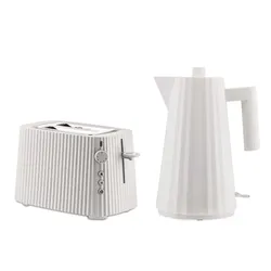 Alessi Plissé  Bundle Elektrischer Wasserkocher  und Toaster weiß