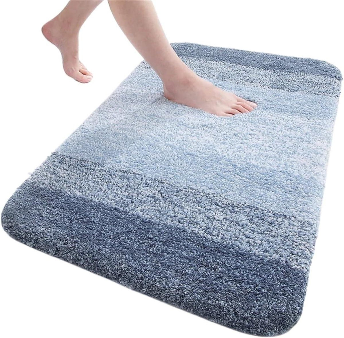 Blauwe absorberende binnendeurmat voor de badkamer, 60 x 120 cm