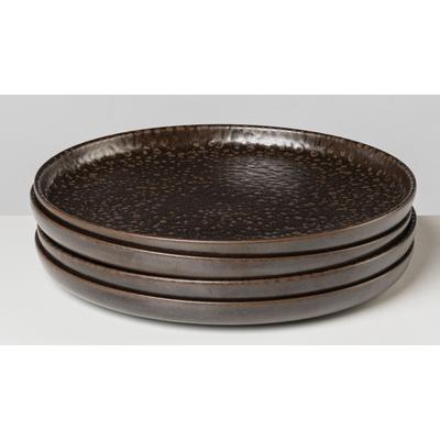 Speiseteller GIPFELSTÜCK "Teller Set, Glockenklang", braun (bronze), B:28cm Ø:28cm, Steinzeug, Speiseteller, Speiseteller, Scandi-Style, glänzende Reaktivglasur, jedes Stück ein Unikat