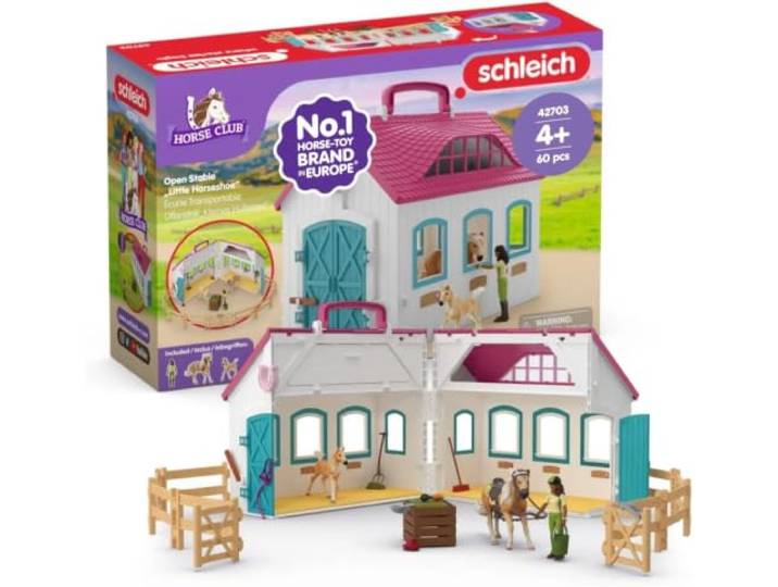 schleich HORSE CLUB Mobiele paardenstal “Hoefijzer” 42703 60 stuks