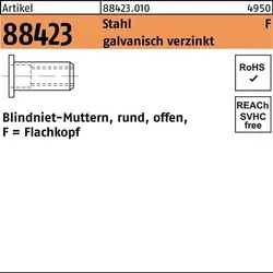 Blindnietmutter R 88423 FLAKO M6 /3,0 -5,5 Stahl galv.verz. 250St.