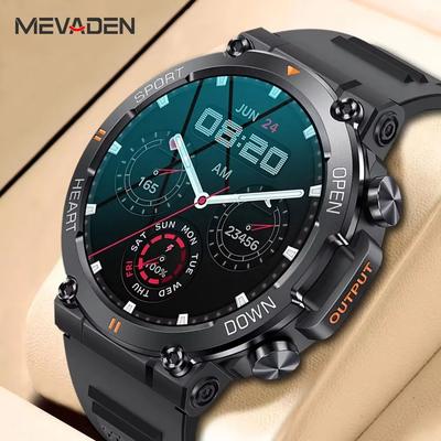 Inspired Finds MEVADEN HD Smartwatch Bluetooth Call, Fitness Tracker & Heart Monitor For Android And IOS steel Black