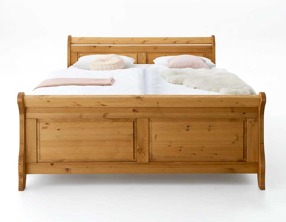 Pharao24.de Doppelbett aus Kiefer Massivholz Landhaus