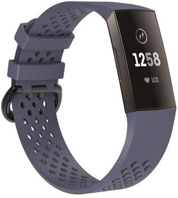 Everyday Crate Sport Silicone Watch Band For Fitbit Charge 3 Breathable Adjustable Replacement Strap grey