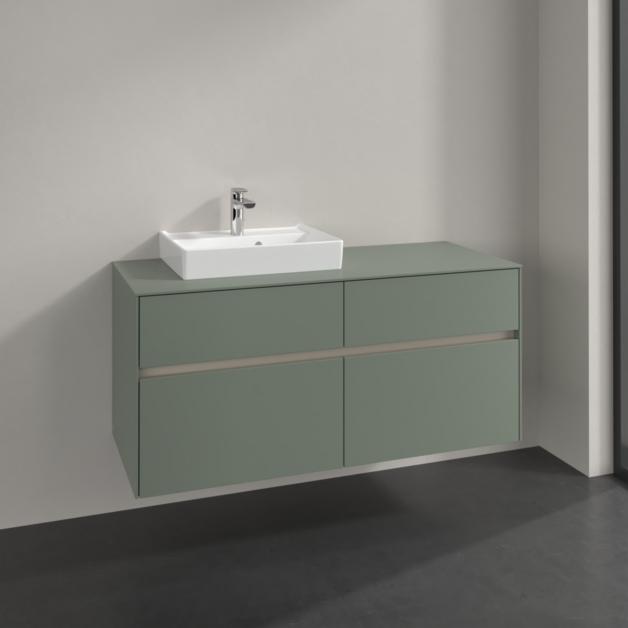 Villeroy und Boch Collaro Waschtischunterschrank C07100AF 120x54,8x50cm, Waschtisch links, soft green