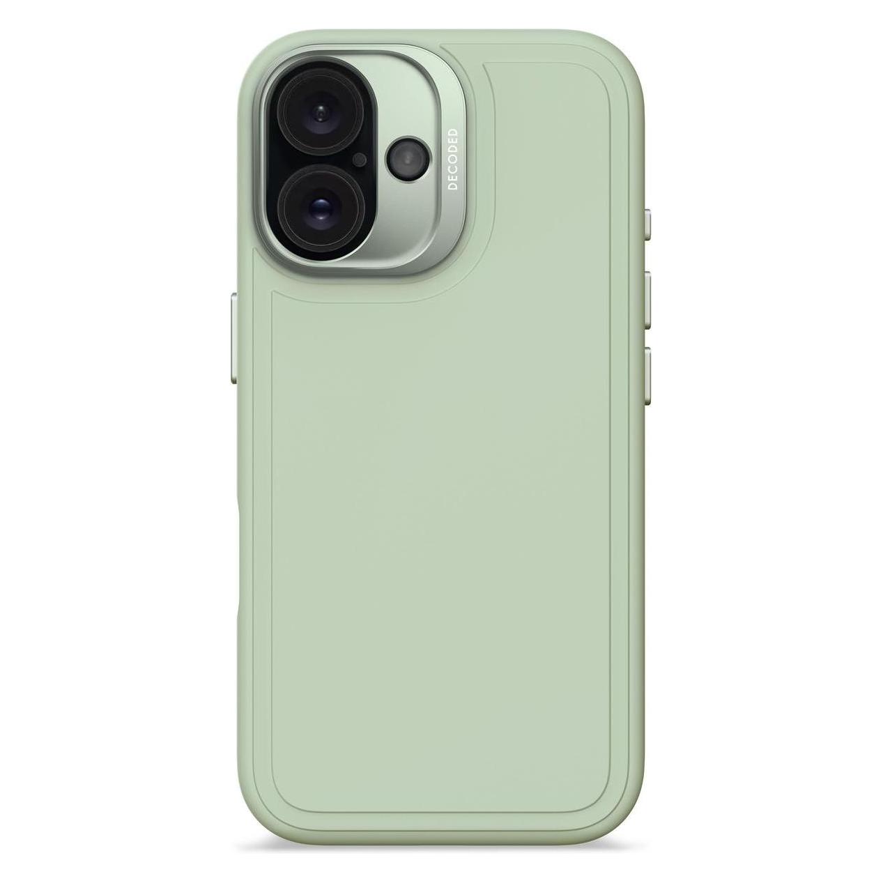 Decoded AntiMicrobial Silicone Stacks Backcover Case with MagSafe for iPhone 16 - Green (Apple iPhone 16) (D25IPO16BCST9MN-0)