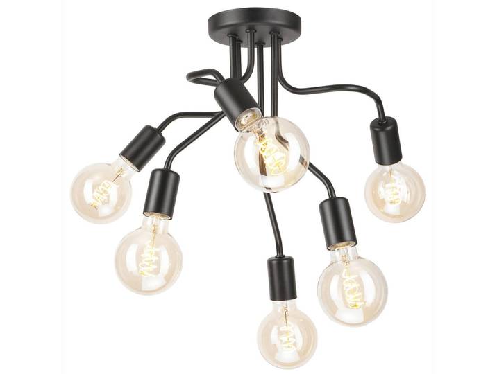 Kronleuchter Hilda, Schwarz, Metall, 44x40 cm, Made in Europe, Europäischer Sicherheitsstandard, Lampen & Leuchten, Innenbeleuchtung, Hängeleuchten, Kronleuchter
