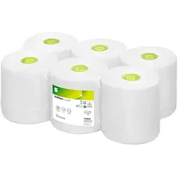Handtuchrollen Wepa Satino Comfort hochweiß Recycling 6 Rollen/Paket, 2-lagig, 150m für Spender der Hyginity-Serie