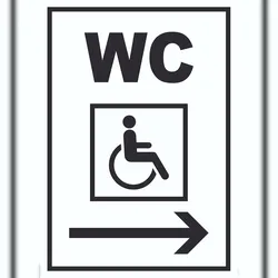 HB-Druck WC Behinderten rechts Schild A5 (148x210mm)