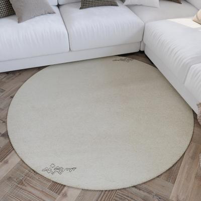 Wollteppich WECON HOME "Hamptons FORTYFOUR", beige (creme weiß), H:20mm Ø:200cm, Schurwolle, Teppiche, Schurwolle, Kurzflor, Wohnzimmer, Schlafzimmer, elegant, Ornamente