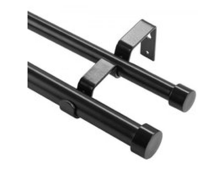 VEVOR Tringle à Rideau Double Barre à Rideau Extensible 183-366 cm avec Embouts Capuchons Robuste en Fer Charge 13,6 kg pour Accroche Rideau Occultant et Voilage Fenêtre Salon Salle de Bain Chambre