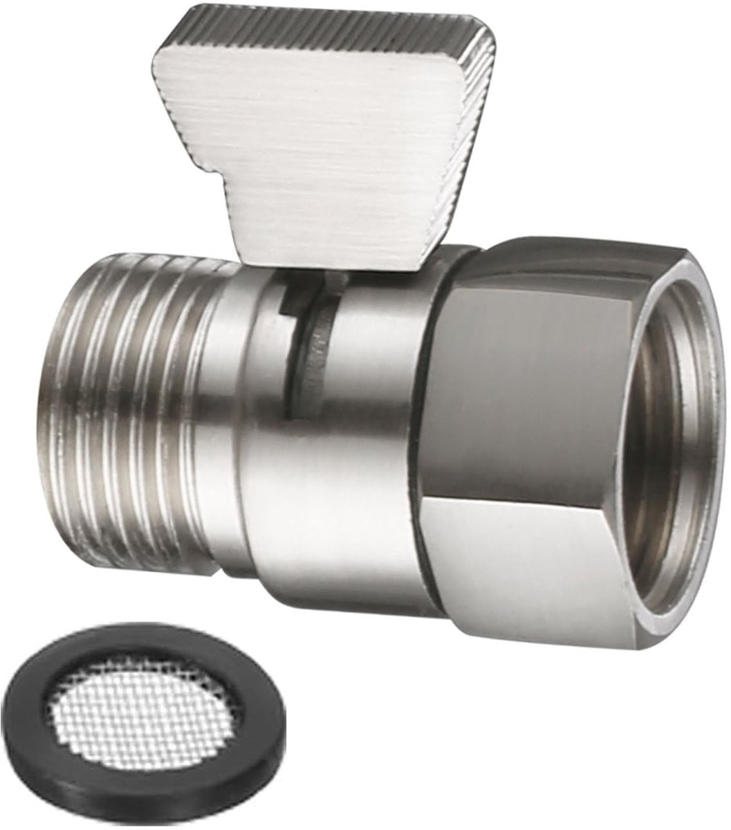 Universele douchekop afsluitklep met knopbediening - Chrome - G1/2 - Messing en zink