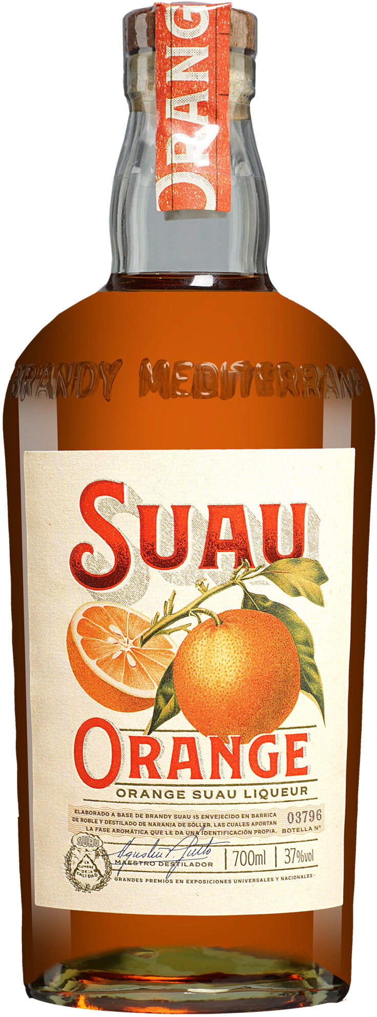 Brandy Solera Liqueur Suau Orange - 0,7 L. 37% Vol. Brandy aus Spanien