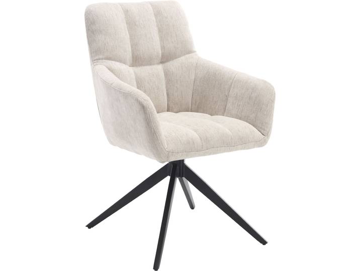 Drehstuhl HOME AFFAIRE Nizza , beige (natur, schwarz, grau), B:61cm H:90cm T:66cm, Stühle, Drehstuhl, Hochwertiger Stoff und robuster Metallfuss