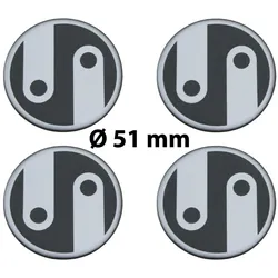 4 x Ø 51 mm Polymere Aufkleber / Ornament / Nabenkappen, Felgendeckel
