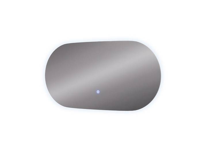 Vicco Badezimmerspiegel Miral Glas 80 x 40 cm mit Backlight Beleuchtung, Transparent, Oval, 80x40x2.8 cm, Badezimmer, Badezimmerspiegel, Badspiegel