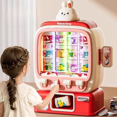 Uplift Picks Kids Vending Machine Toy Coin Operated Mini Drink Dispenser purple (unicorn)