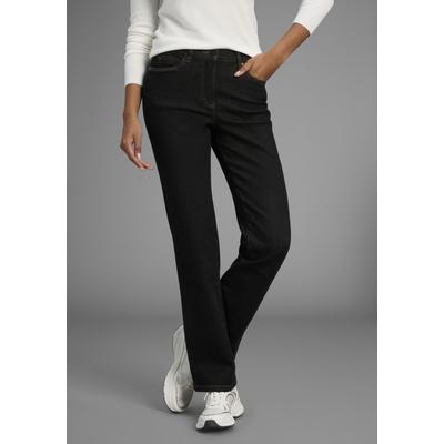 Gerade Jeans ARIZONA "Annett", Damen, Gr. 42, N-Gr, schwarz, Jeans, Obermaterial: 98% Baumwolle, 2% Elasthan, Basic, normal lang, Jeans, bequeme Passform, 5-Pocket-Style, hohe Taille, Topseller