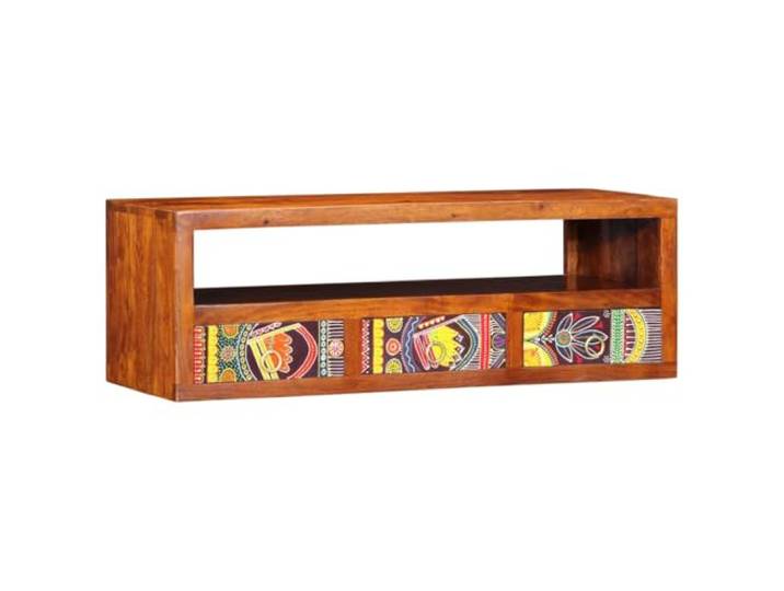 KTHLBRH TV-Schrank zur Wandmontage, mehrfarbig, 90 x 30 x 30 cm, Massivholz 3 Schubladen, handbemaltes Design, einfache Wartung, Wandmontage