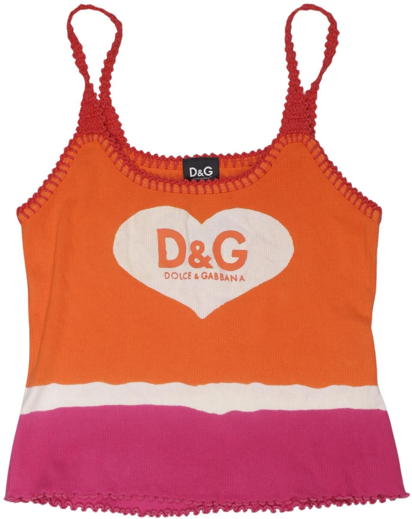 D&G by Dolce&Gabbana Damen Top, Mehrfarbig, Gr. S, Baumwolle - Second Hand