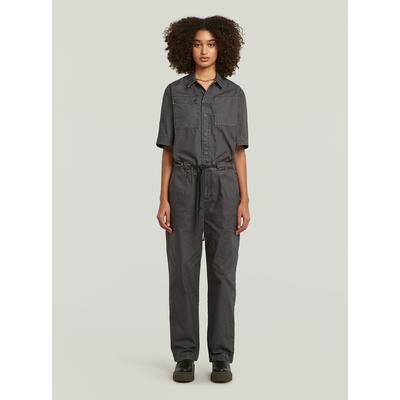 Jumpsuit G-STAR "Army Jumpsuit", Damen, Gr. S, Normalgrößen, grau (india ink gd), Obermaterial: 70% Baumwolle, 30% Baumwolle, Overalls Jumpsuit
