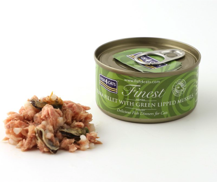 Fish4Cats 1 x 70 g Finest Filetti di Tonno con Cozze Verdi per Gatti