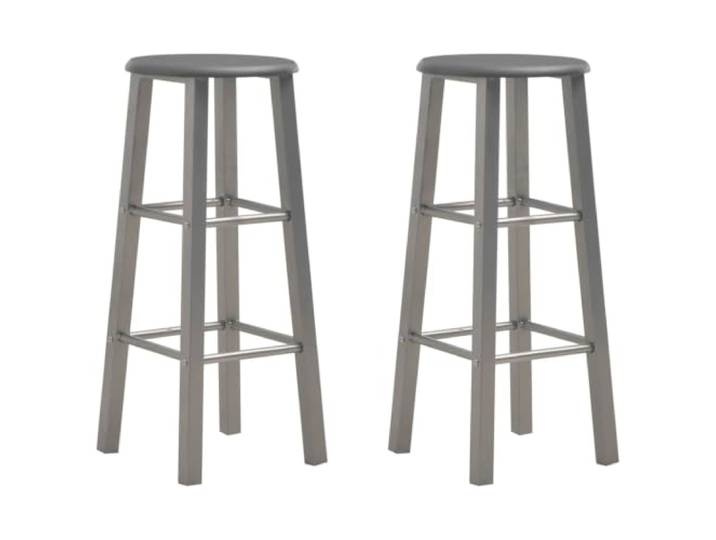 NLQMSU Barhocker, 2 Stück, Anthrazit, MDF mit Stahlrahmen Feuchtigkeitsbeständiges Holz, industrieller Stahlrahmen, ergonomische Fußstütze, Kapazität 110 kg, für den Innenbereich