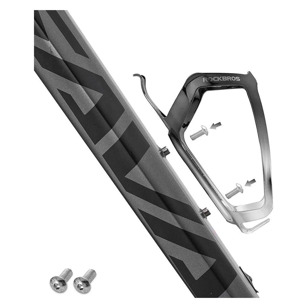 Rockbros Koszyk na bidon RKL02 aluminiowy - czarno-srebrny (5907769390395)